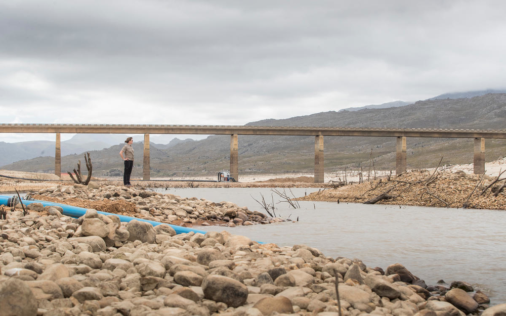 Theewaterskloof Dam in Cape Town, South Africa. This dam is responsible for supplying the city with most of it’s water. The Western Cape is suffering from one of the worst trouts in history and have had a severe affect on the area.