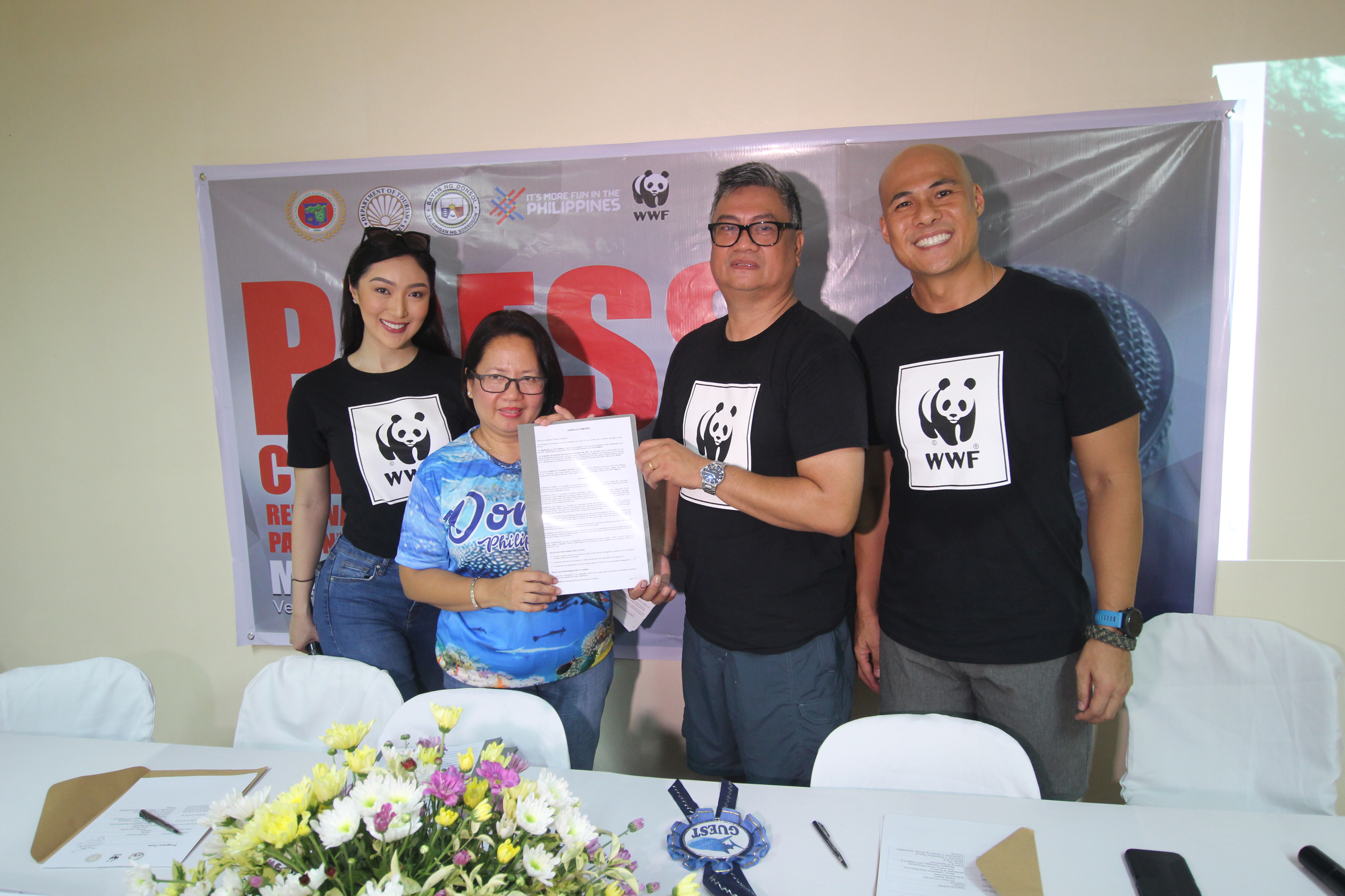 <h1>Donsol Remains Committed to Whale Shark Conservation</h1>
<p>As part of the kickoff of the annual Butanding Festival, the Local Government Unit (LGU) of Donsol, the Department of Tourism Region 5, and the World Wide Fund for Nature (WWF) Philippines renewed their joint commitment to sustainable tourism and the conservation of whale sharks./p>
<p style="text-align: right;"><a href="https://support.wwf.org.ph/resource-center/story-archives-2019/whale-shark-commitment-renewal/" target="_blank">Read More &gt;</a></p>