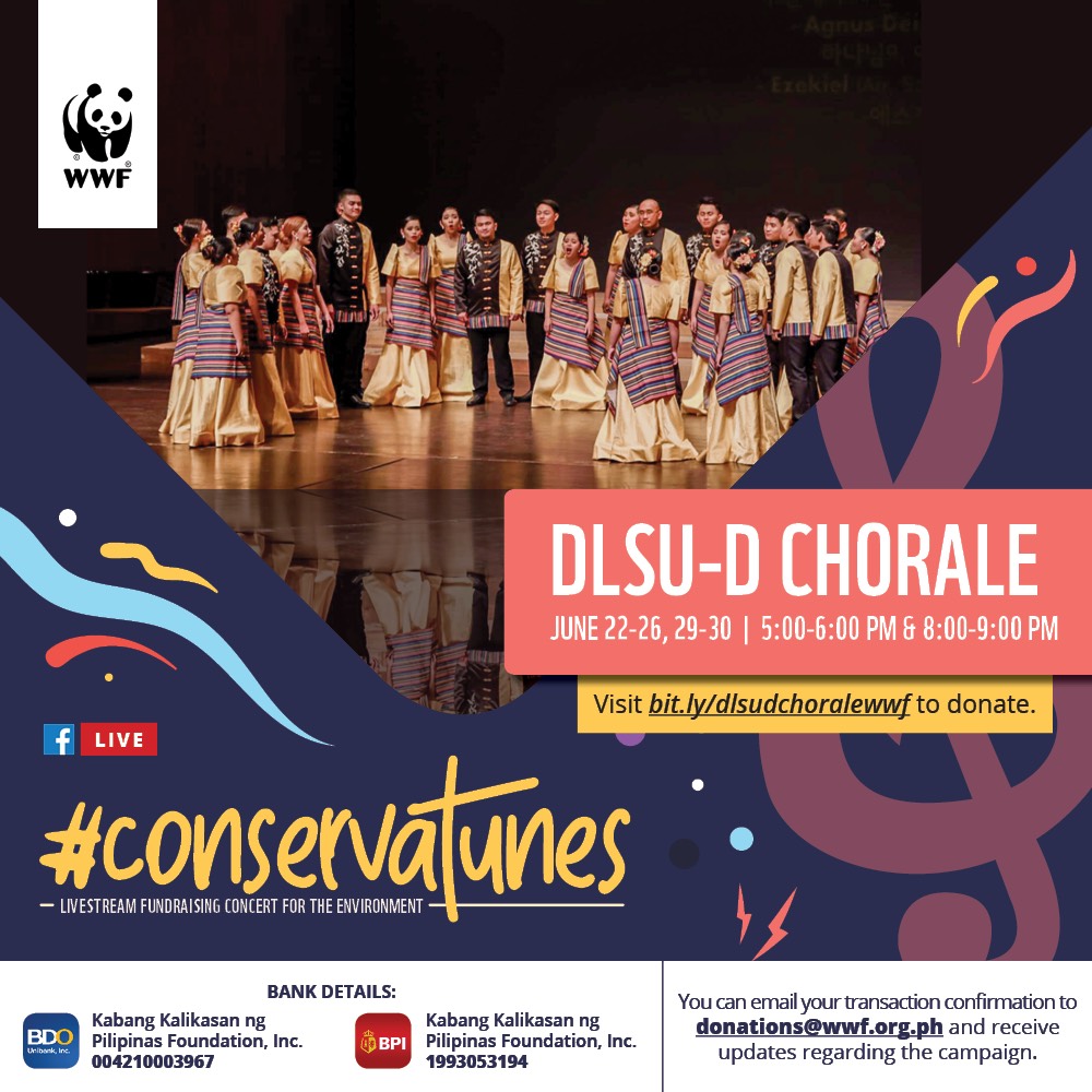 <h1>#Conservatunes: DLSU-D Chorale</h1><p>The De La Salle University Dasmarinas Chorale is a group composed of students from different colleges who strive to promote appreciation for choral music, Filipino faith and culture. </p>
<p style="text-align: right;"><a href="https://support.wwf.org.ph/conservatunes-dlsu-d-chorale/" target="_blank" rel="noopener noreferrer">Read More &gt;</a></p>