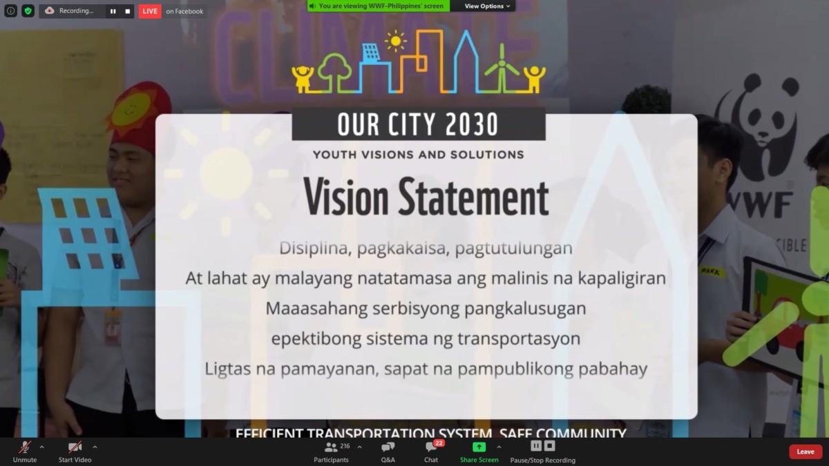 Our City 2030 Culminating Activity - WWF-Philippines 2